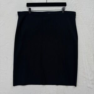 Merona Skirt Womens XL Black Ribbed Knit Pencil Midi Elastic Waist Business